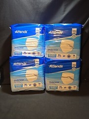 56 Count Attends Disposable Underwear Unisex Men Women X-Large Size Waist 58-68″