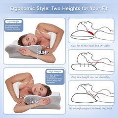 Missleep Cervical Neck Pillow – Memory Foam for Neck Pain Relief