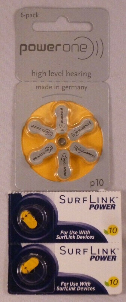 Power One P10 Genuine Hearing Aid Batteries 6-Pack + 2 Bonus 8 PCS Total NEW
