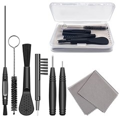 Hearing Aid Cleaning Kit 8 Pcs Tools Brush Pick Cloth Case For Earbuds