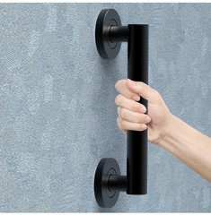 AquaChase ADA Compliant Matte Black Stainless Straight Grab Bar 9in 500 lb