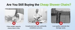 Space-Saving Triangular Shower Chair for Inside Shower, FSA/HSA Eligible 400 lbs