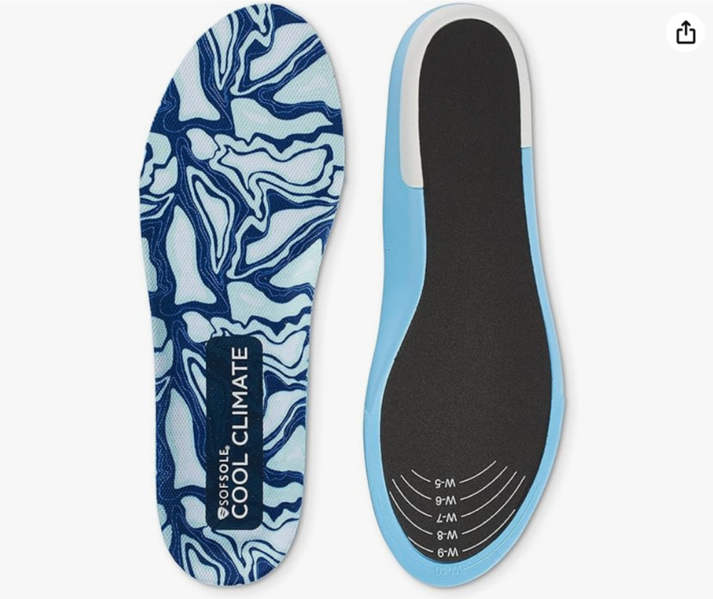 SofSole Man’s 7-13 – Cool Climate Insoles with Arch Support for Cool, Dry Feet