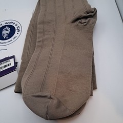 JOBST for Men Casual 30-40mmHg Knee High Socks Large Khaki Full Calf