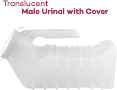 Portable Male Urinal with Attached Cover – 1000 cc Capacity, Spill-Proof Design