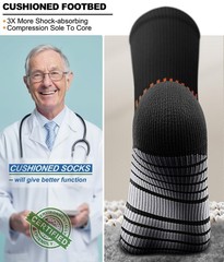 KEMISANT Compression Socks 3Pairs,Sports Small-Medium, 3pairs-black8304