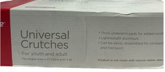 Equate Universal Aluminum Crutches Adjustable Youth & Adult 300 lb Capacity