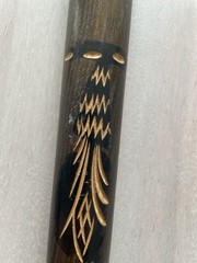 Vintage Polish Folk Art Zakopane Hand Carved Wood Walking Cane Axe Hatchet
