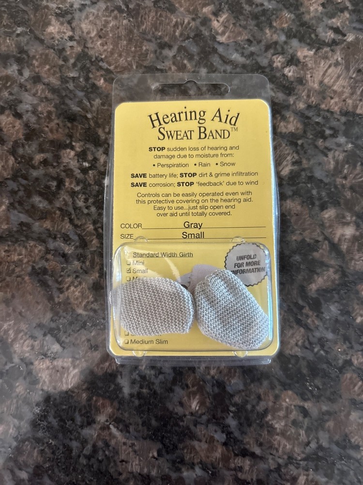 Hearing Aid Sweat Band Gray Size Small 1 1/4″ New NIP