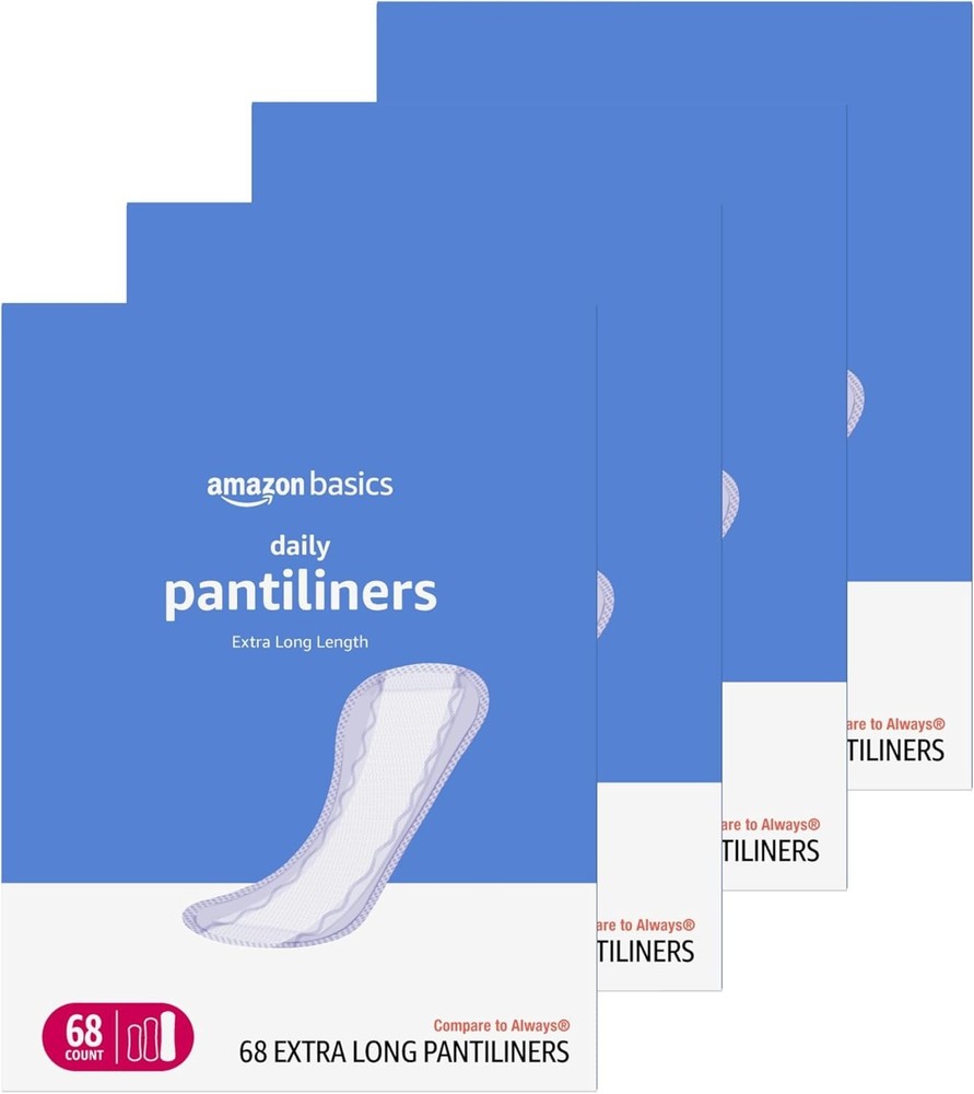 Amazon Basics Unscented Pantiliners, Extra Long, 272 Ct (Previously Solimo)