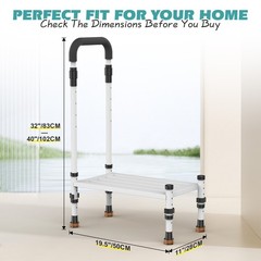 Adjustable Height Car Step Stool with Handrail for RV, SUV & Truck,up to 800 lbs