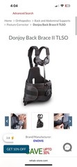DonJoy Back Brace II TLSO Size M Black