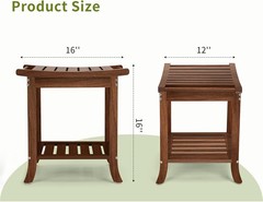 Teak Shower Benches for Inside Shower – Waterproof Wood Shower Stool…
