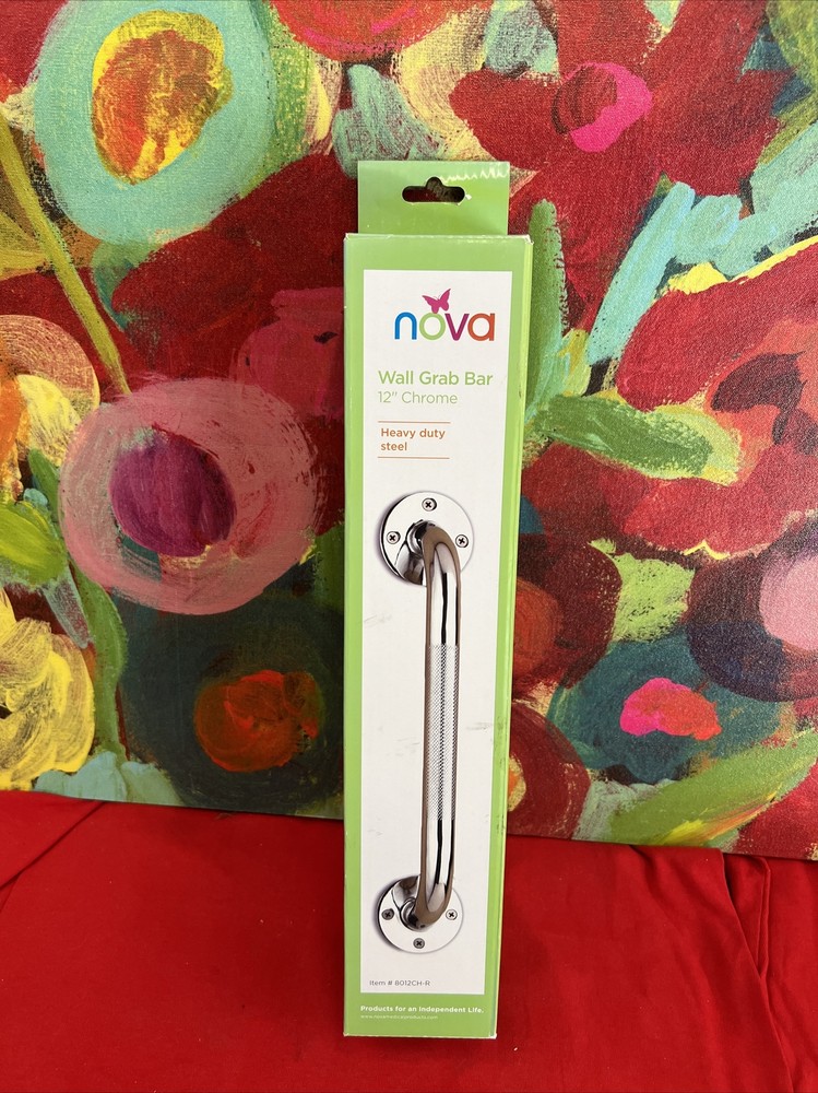 Nova Ortho Med Wall Heavy Duty Steel Grab Bar 12″ CHROME New In Box