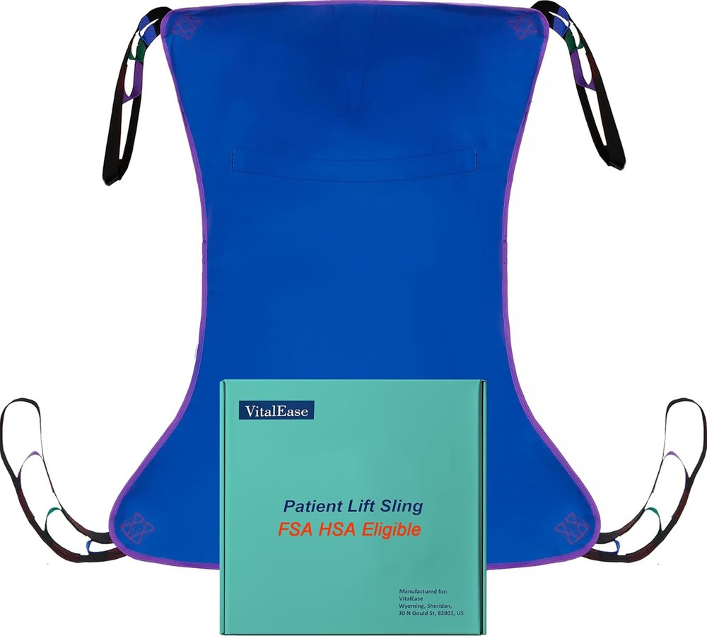 Vitalease Solid Full-Body Patient Lift Sling For 600 Lb Bariatric Capacity Head