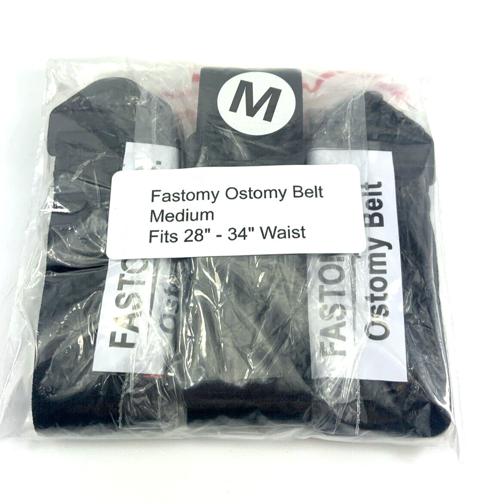 3 Pack Fastomy non-slip Medium Black Ostomy Belts FITS 28″-34″