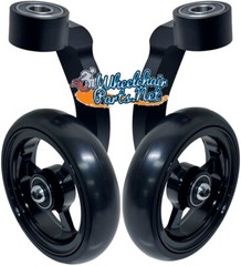 Single Sided Black Aluminum Caster Fork Assembly With 4×1 Caster Wheels