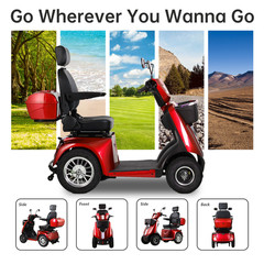 1000W 4-Wheel Heavy Duty Seniors Adult Mobility Scooter 40 miles 500lbs 60V/20Ah