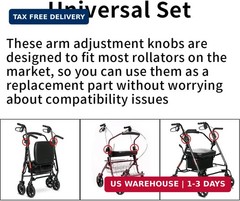 4Pcs Knob Replacement,Part Universal for Rolling Walker Rollator, Foldable Rolla