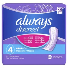 Always Discreet Adult Incontinence Pads for Women, Moderate Absorbency, Regular