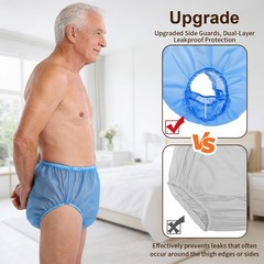 Florith 2 Pack Adult Incontinence Pants TPU Waterproof Diaper Cover, Plastic …