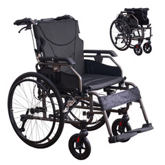 Foldable 37lb Wheelchair Aluminium Multi-functional Manual Medical Transport FDA