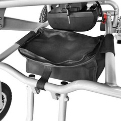 Silver Foldable Aluminum Electric Wheelchair Max300lbs Dual Motor24V12AH Battery