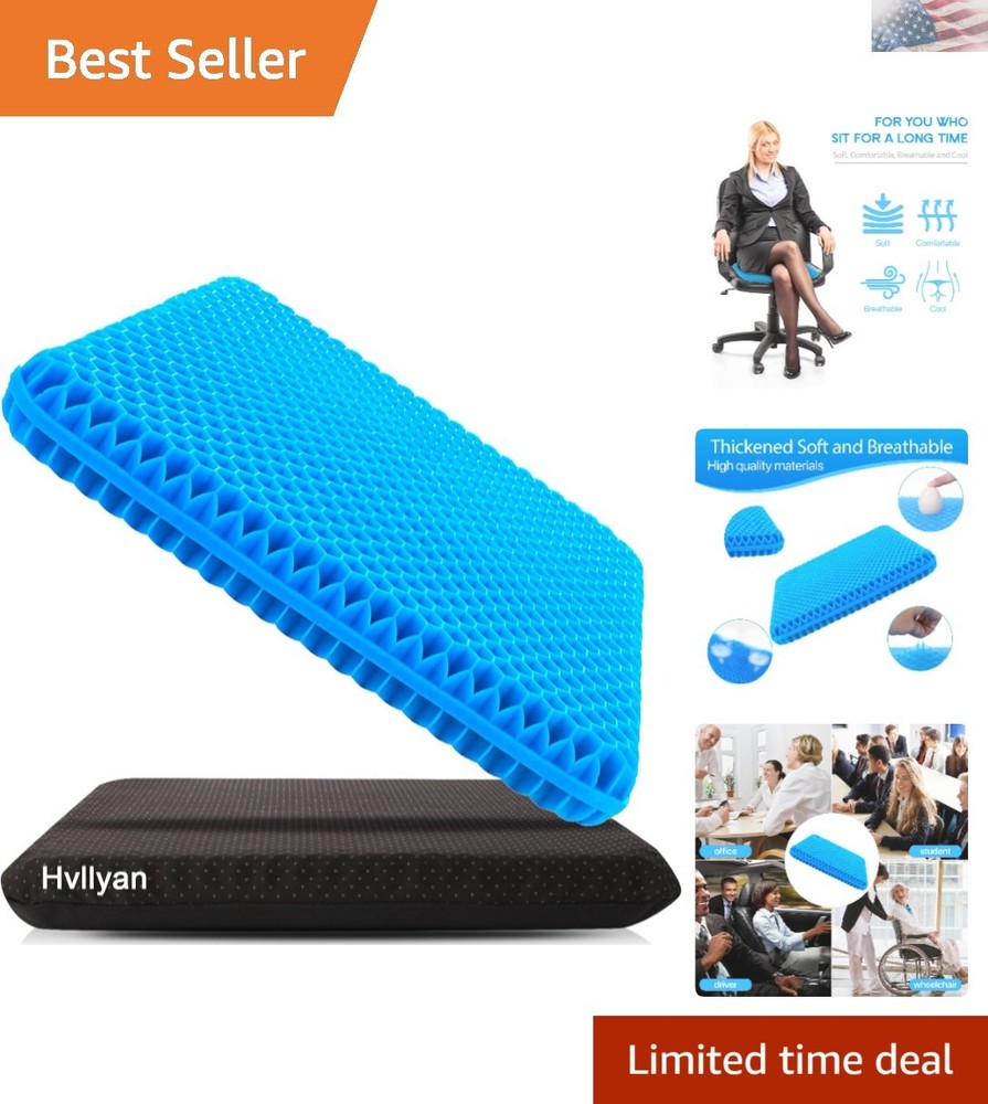 Breathable Gel Cushion for Wheelchair & Office Chairs – Large Size (18.9×17.7)