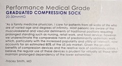 Medical Grade Compression Performance Socks 20-30mmHg SZ LG Black Unisex