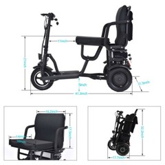 Double Motor 700W 3-Wheels Folding Electric Mobility Scooter Portable Scooter