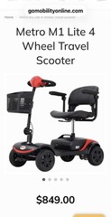 Metro Mobility M1 LITE Folding Mobility Scooter – Red