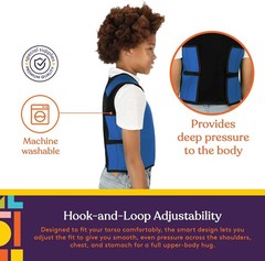Sensory Compression Vest Deep Pressure Comfort Blue, Small