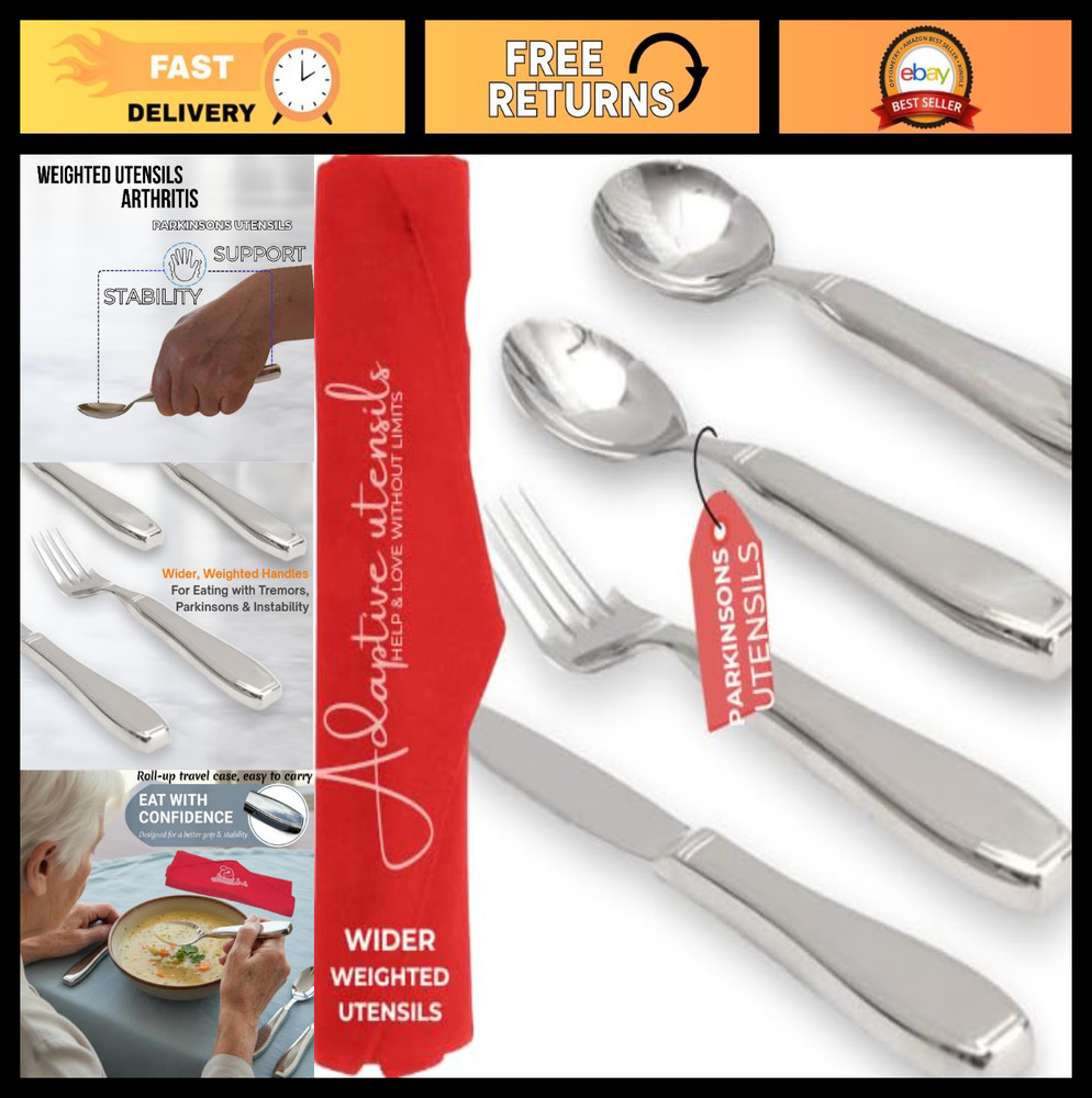 Weighted Silverware for Hand Tremors | Heavy Utensils for Arthritis & Parkinson‘