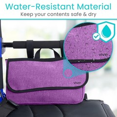 Vive Wheelchair Carry Bag – Arm Rest Pouch for Rollator, Walker, Scooter