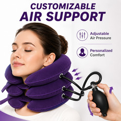 Inflatable Cervical Neck Traction Device Adjustable Neck Stretcher Pain Relief