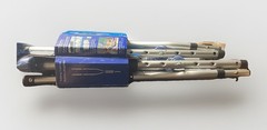 Carex Folding Aluminum Underarm Crutches (silver with blue support-pads)