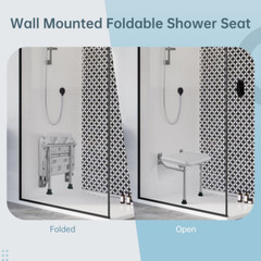 Fold Down Shower Seat Folding Safety Bench Wall Mount Bath Chair Handicapped Tub
