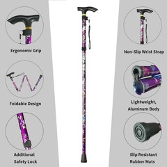 Adjustable Folding Walking Cane – Compact, Lightweight & Slip-Resistant Canes