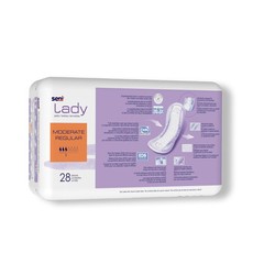 Seni Lady Moderate Female Incontinent Pad Regular Length 10″ L S-3P28-PS1 56 Ct