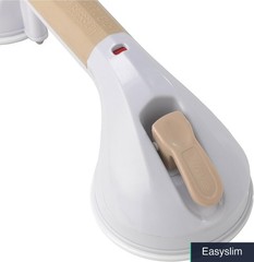 Suction Cup Grab Bar 12 Inch White Beige Easy Install Release Lever