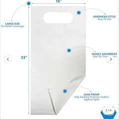 MedPride MPR-91103 Disposable Adult Bibs Over the Head 16″W x 33″L – 300 Count