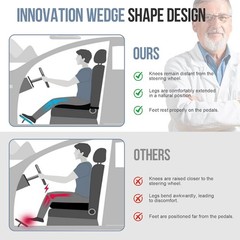 Car Seat Cushion, Memory Foam Car Wedge Seat Cushion for Driving, Height Booster