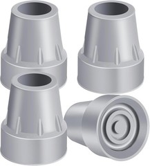 Heavy Duty 7/8 Inch Crutch Tips 4 Pack Rubber Cane Replacement