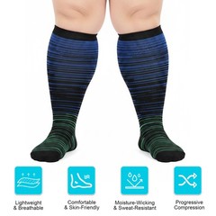 1/3/5 Pairs Big Size Compression Socks, Unisex Quick-Dry Anti-Slip for Daily Use