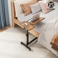 Overbed Bedside Desk Mobile Rolling Laptop Stand Tilting Overbed Table with W…