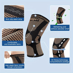2Pack Copper Knee Braces Compression Sleeves Support for Arthritis Men & Women..