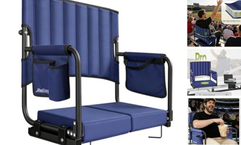Stadium Seats with Back Support 550LB9″ Higher Back Bleacher Seat for Adults 1