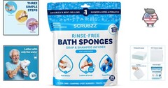 25 Pack Rinse-Free Bathing Wipes – Water-Activated for Convenient Cleansing