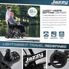 Pride Mobility Jazzy Ultra Light Power Chair 10AH, 300lbs Capacity – Used