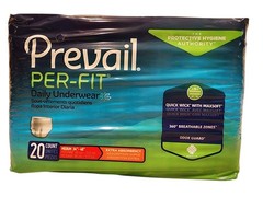 Prevail Unisex Underwear 20-Pack Size Medium 34″-46″ (Lot Of 3)